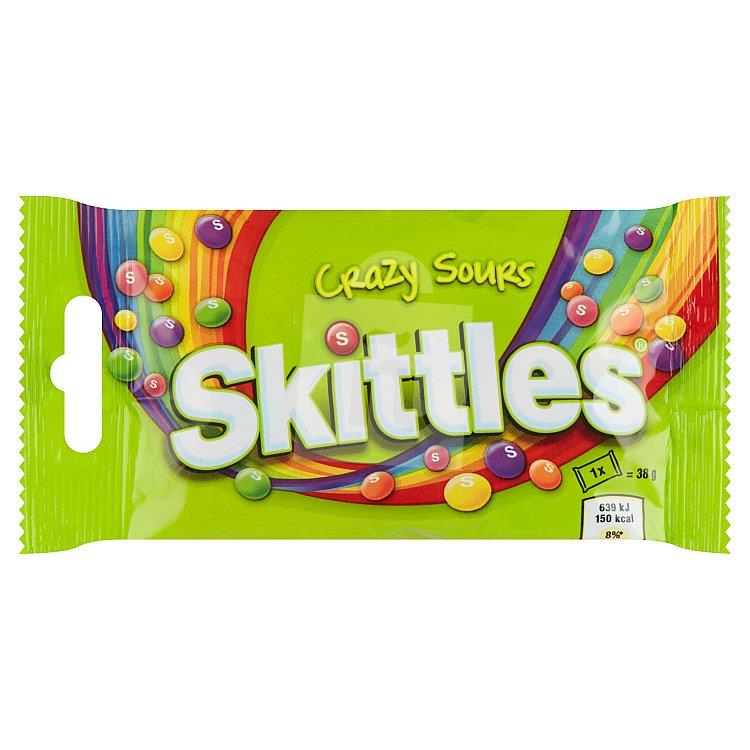 Cukríky ovocné žuvacie Crazy sours 38g Skittles