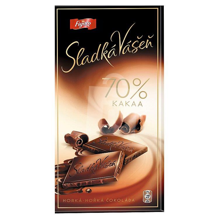 Čokoláda Sladká Vášeň horká 70% kakaa 100g Figaro