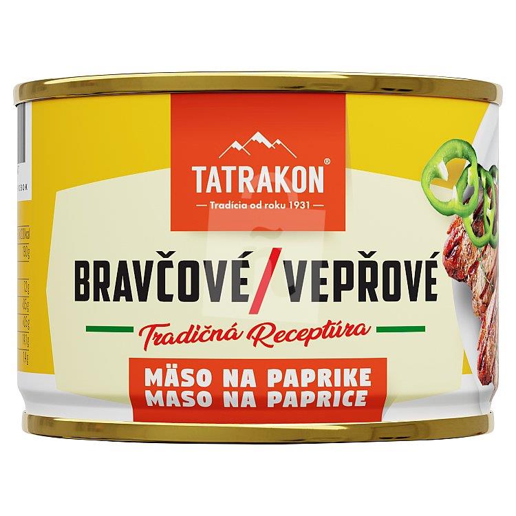 Mäso na paprike bravčové 190g Tatrakon