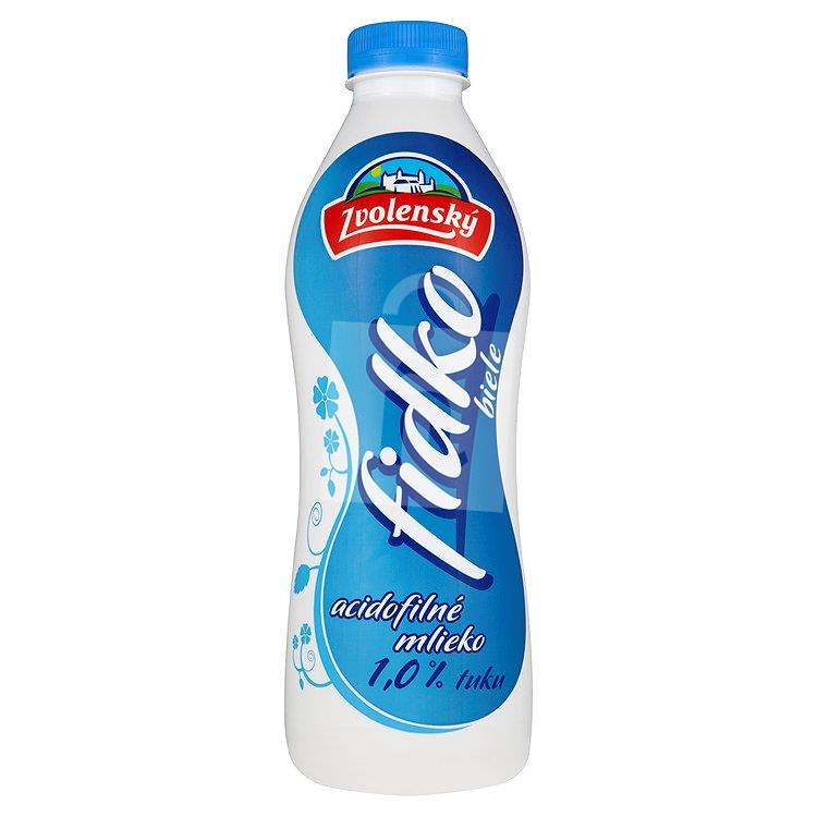 Fidko biele acidofilné mlieko 1,0 % tuku 950g Zvolenský