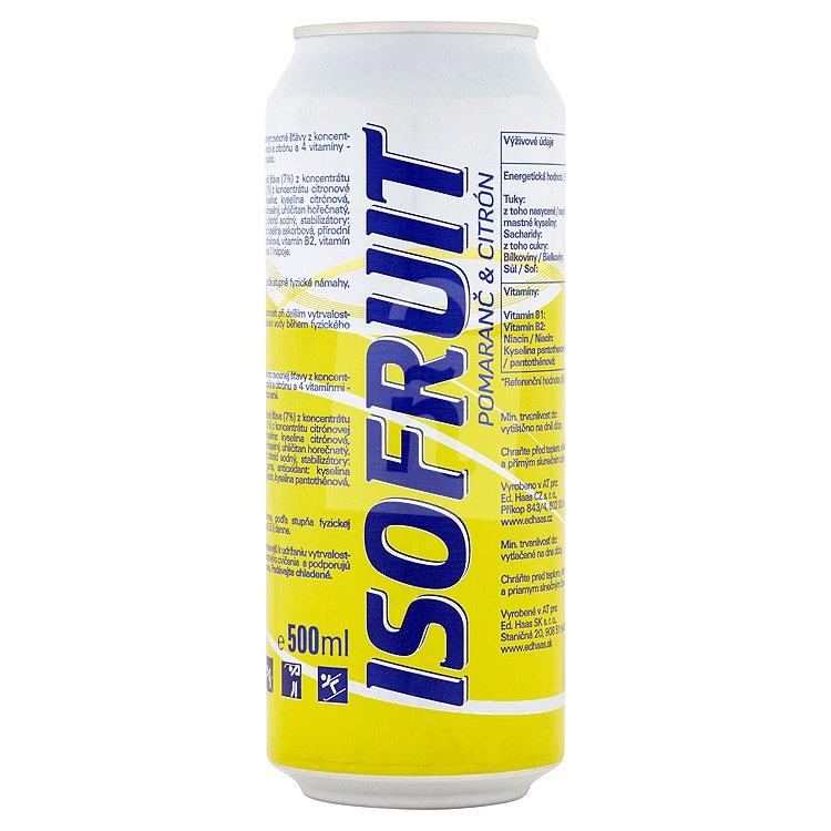 Izotonický nápoj sýtený pomaranč & citrón 500ml plech ISOFRUIT