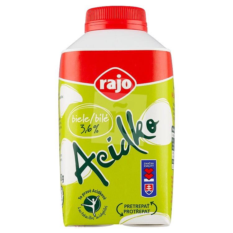 Zakysané mlieko plnotučné Acidko 3,6% biele 450g Rajo