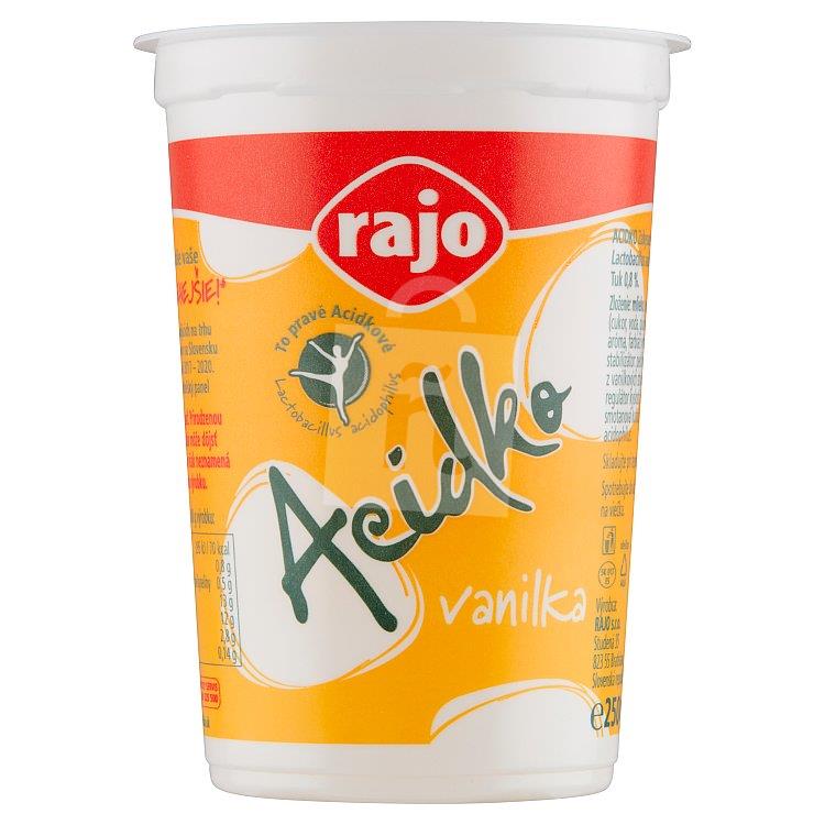 Zakysané mlieko Acidko 2,9% vanilka 250g Rajo