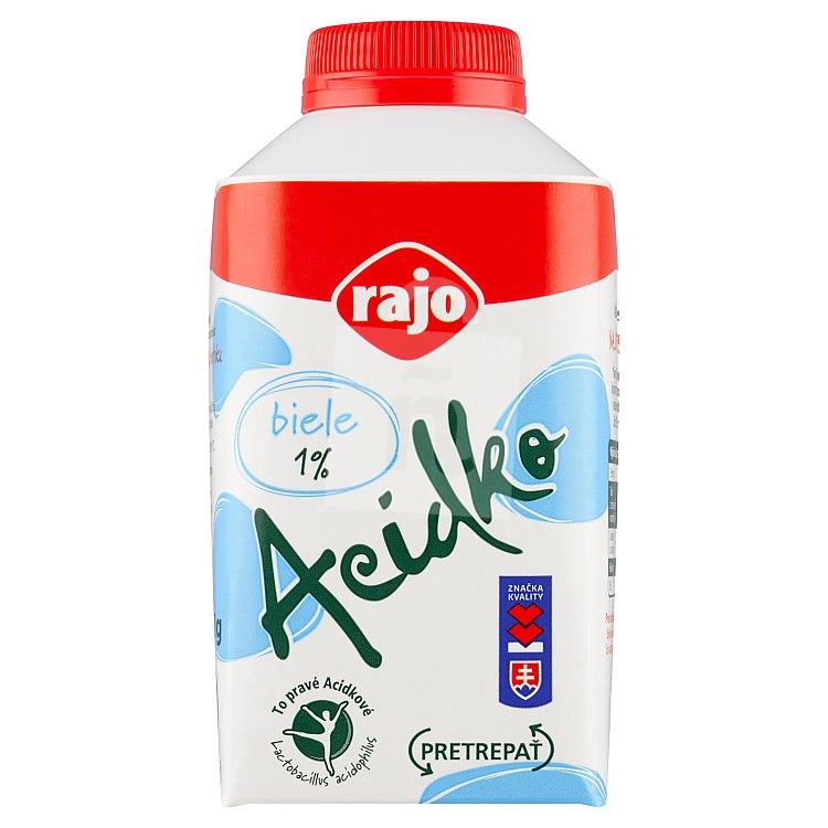 Zakysané mlieko so zníženým množstvom tuku Acidko 1% biele 450g Rajo