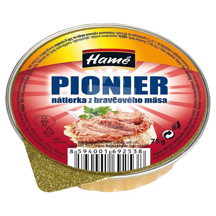 Nátierka z bravčového mäsa Pionier 75g Hamé