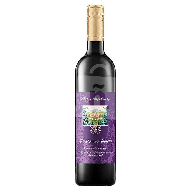 Svätovavrinecké akostné odrodové víno červené suché 0,75l Chateau Topoľčianky