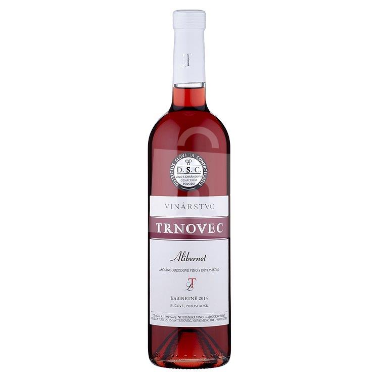 Alibernet akostné odrodové s prívlastkom kabinetné víno ružové polosladké 0,75l Vinárstvo Trnovec