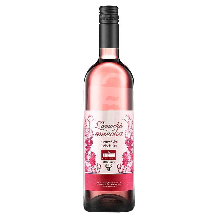 Zámocká sviečka hroznové víno ružové polosladké 1l Chateau Topoľčianky