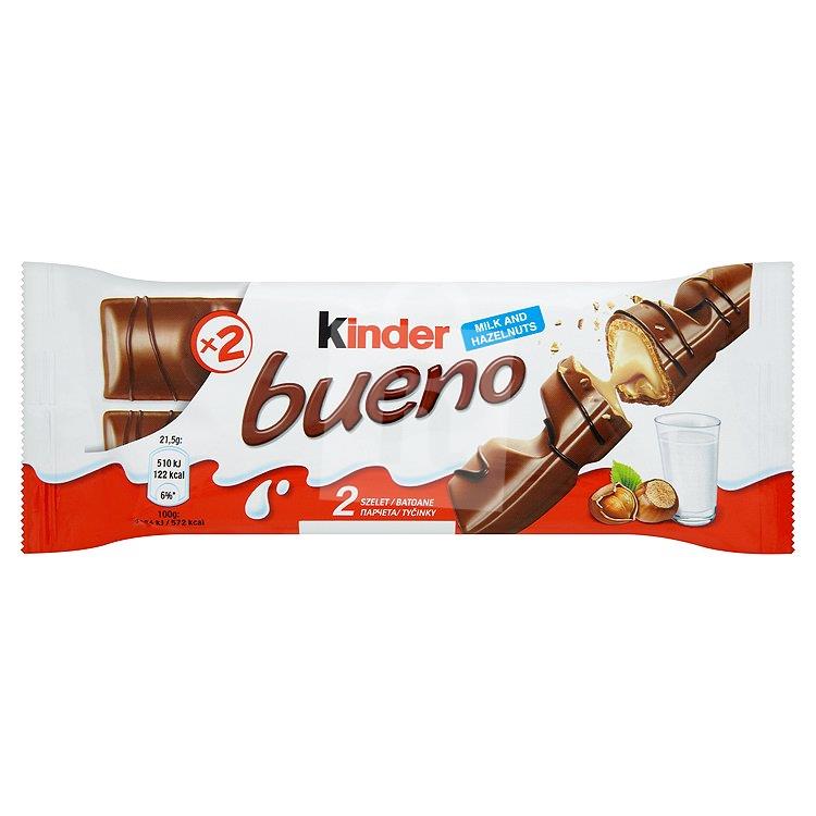 Oblátky plnené mliečnou a lieskovoorieškovou náplňou Bueno milk 43g Kinder