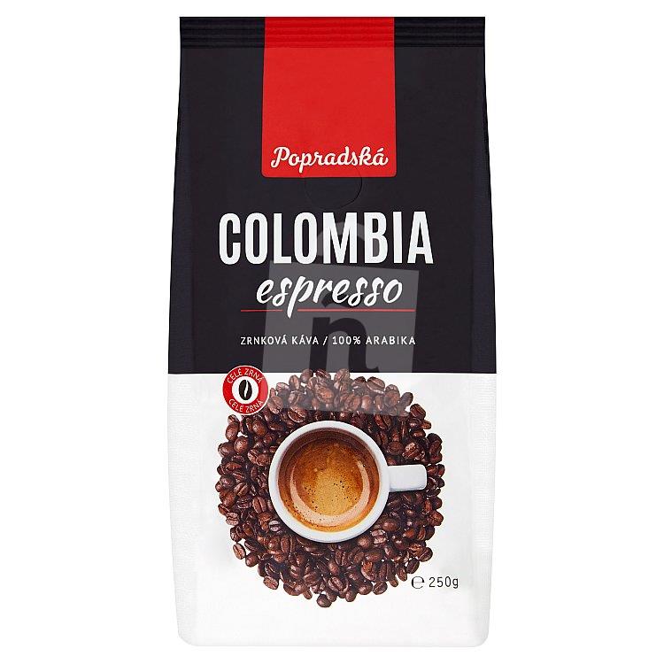 Káva pražená zrnková Colombia espresso 250g Popradská