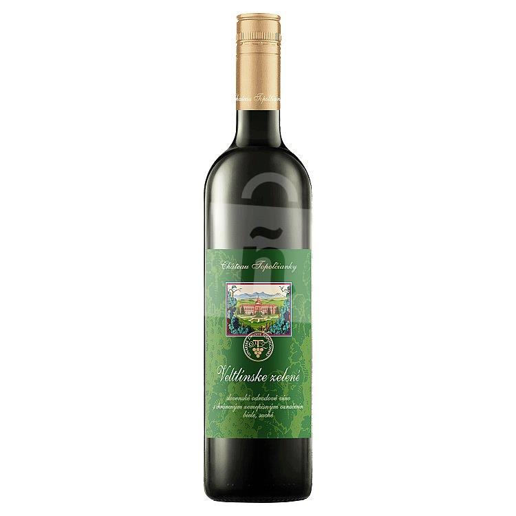 Veltlínske zelené akostné odrodové víno biele suché 1l Chateau Topoľčianky