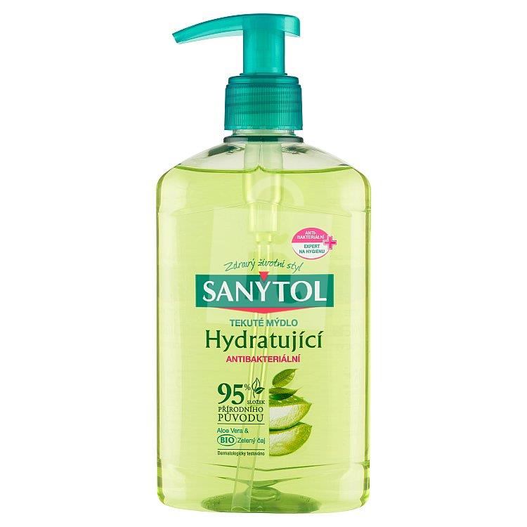 Dezinfekčné tekuté mydlo hydratujúce aloe vera & zelený čaj 250ml Sanytol