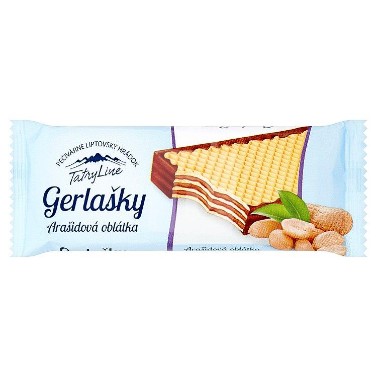 Oblátka Gerlašky s arašidovou krémovou náplňou obvodovomáčaná kakaovou polevou 35g Tatry Line