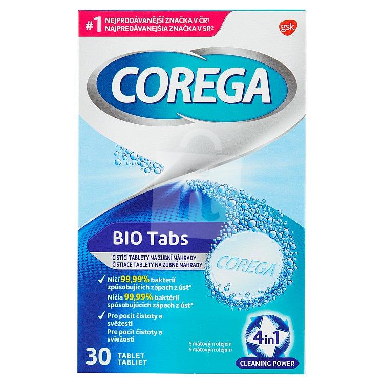 Čistiace tablety Bio Tabs na zubné náhrady antibakteriálne 30ks Corega