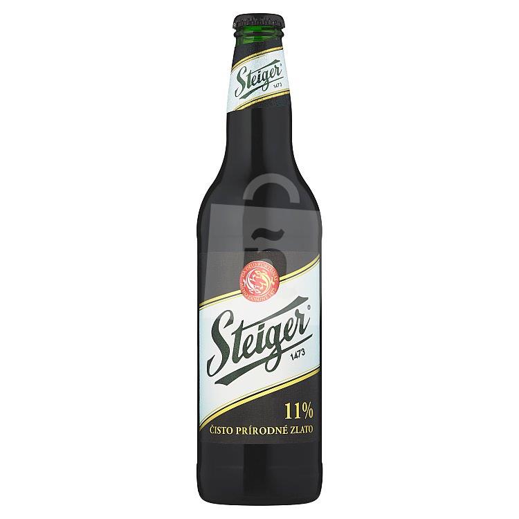 Pivo tmavý výčapný ležiak 11° 4,5% 500ml Steiger