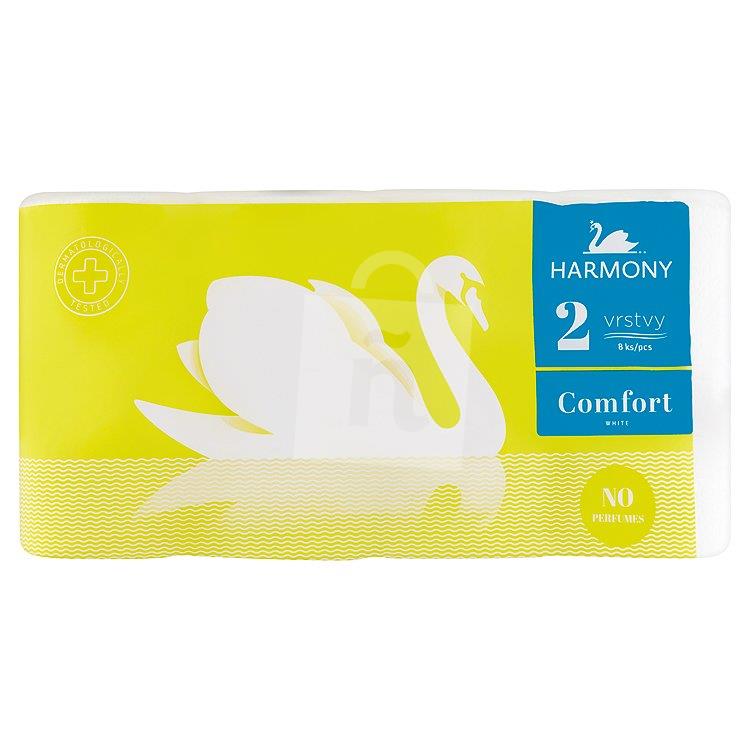 Toaletný papier Comfort white no perfumes 2-vrstvový 8ks Harmony