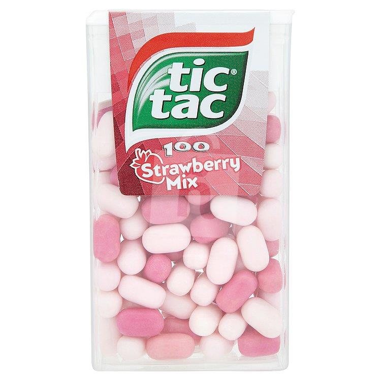 Cukríky dražé Strawberry mix 100ks/49g Tic Tac