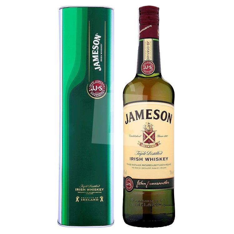 Whisky Irish triplle distilled blended 40% 0,7l darčekové balenie plechová tuba Jameson