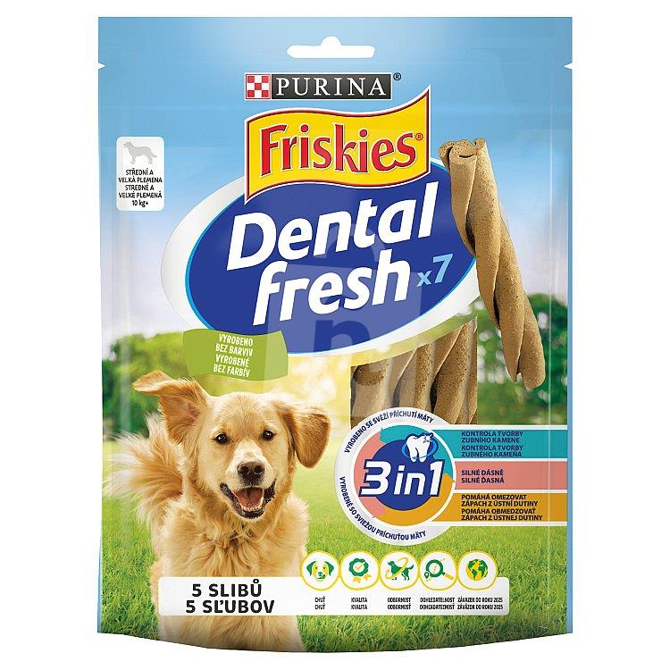 Pochúťka žuvacia pre psy Friskies Dental Fresh 3in1 medium & large 7ks 180g Purina