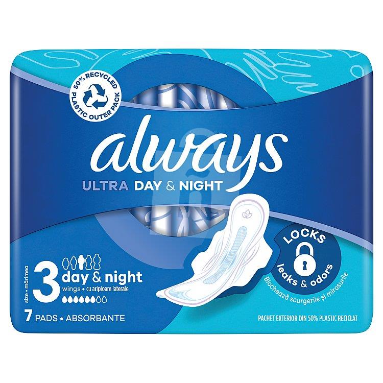 Hygienické vložky Ultra Night s krídelkami 7 kusov Always