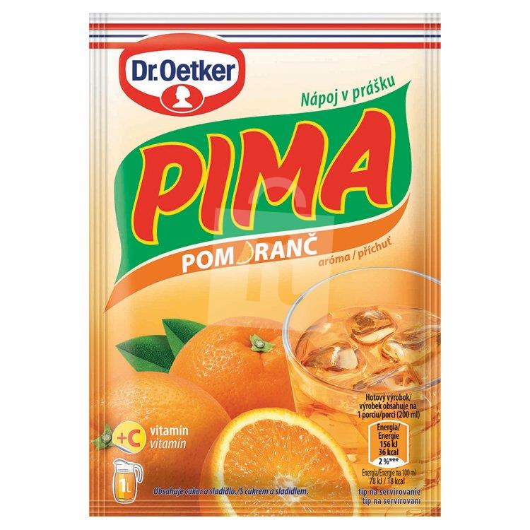 Nápoj v prášku Pima stévia pomaranč 50g Dr. Oetker