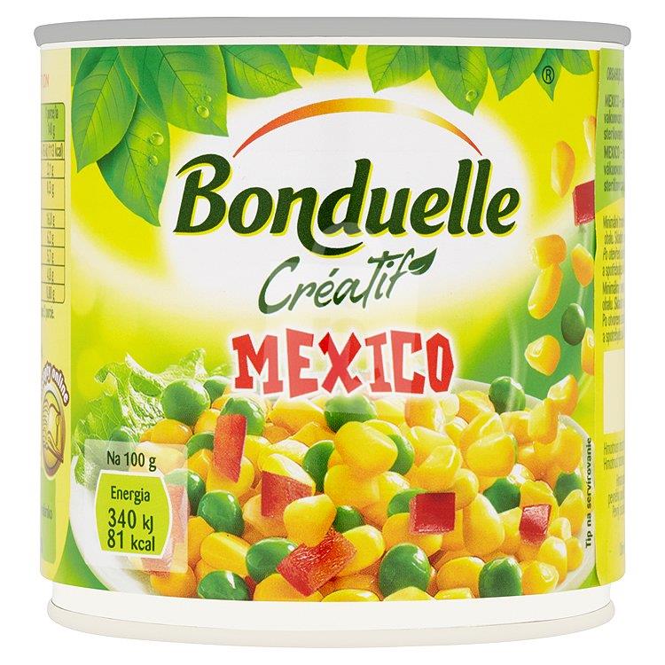 Zeleninová zmes Créatif Mexico vákuovaná v mierne slanom náleve 425ml / 340g Bonduelle