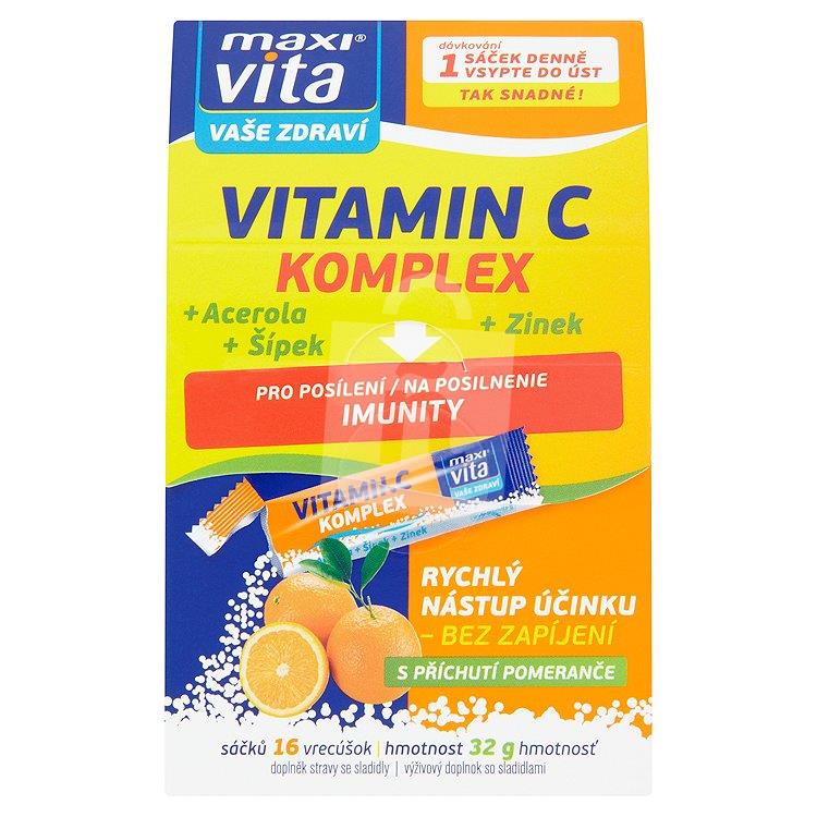 Vitamín C komplex posilnenie imunity 16 vrecúšok 32g MaxiVita Vaše Zdraví