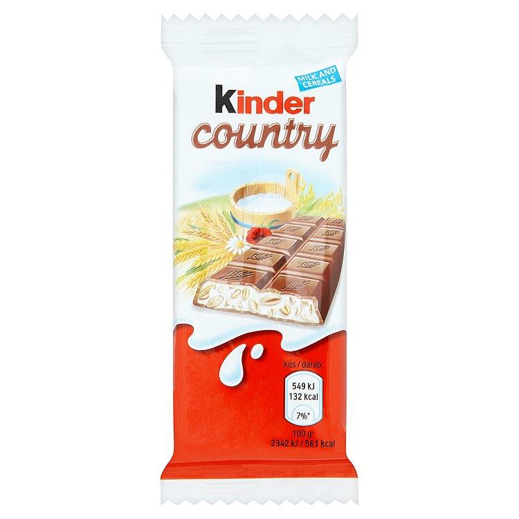 Čokoláda mliečna Country s mliečnou náplňou a cereáliami 23,5g Kinder