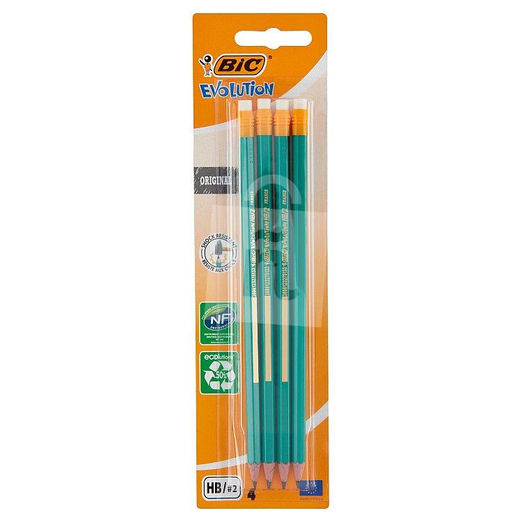 Ceruzka bezdrevná grafitová Evolution Ecolution HB s gumou 4ks Bic