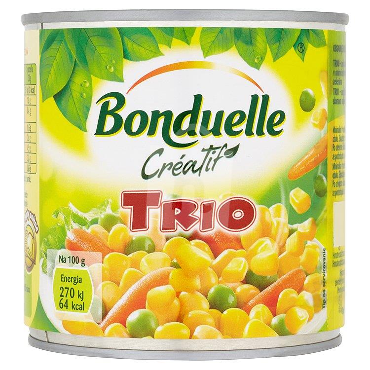 Zeleninová zmes Créatif Trio v mierne slanom náleve 425ml / PP 265g / 400g Bonduelle