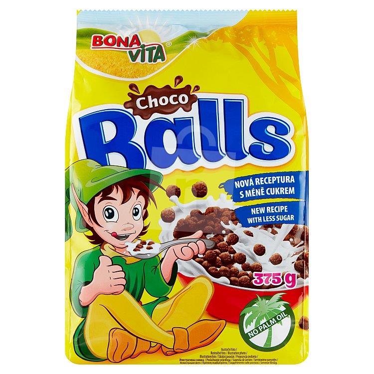 Cereálne guľôčky s kakaom + vápnik Choco balls 375g Bona Vita