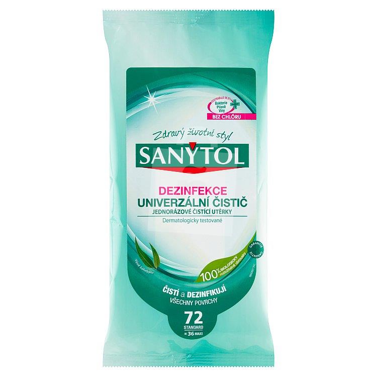 Dezinfekčné univerzálne jednorázové čistiace utierky bez chlóru s vôňou eukalyptu 36ks Sanytol