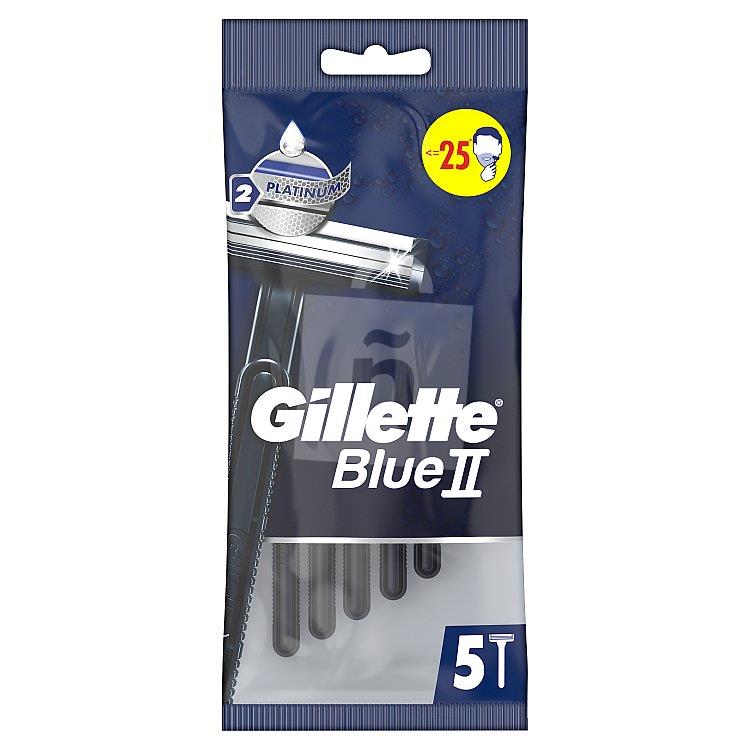 Holiaci strojček jednorázový Blue II so zvlhčujúcim pásikom 5ks Gillette