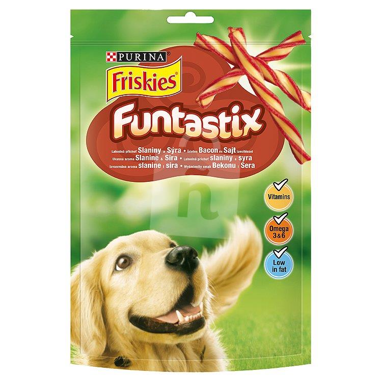Pochúťka pre psy Friskies Funtastix slanina & syr 175g Purina