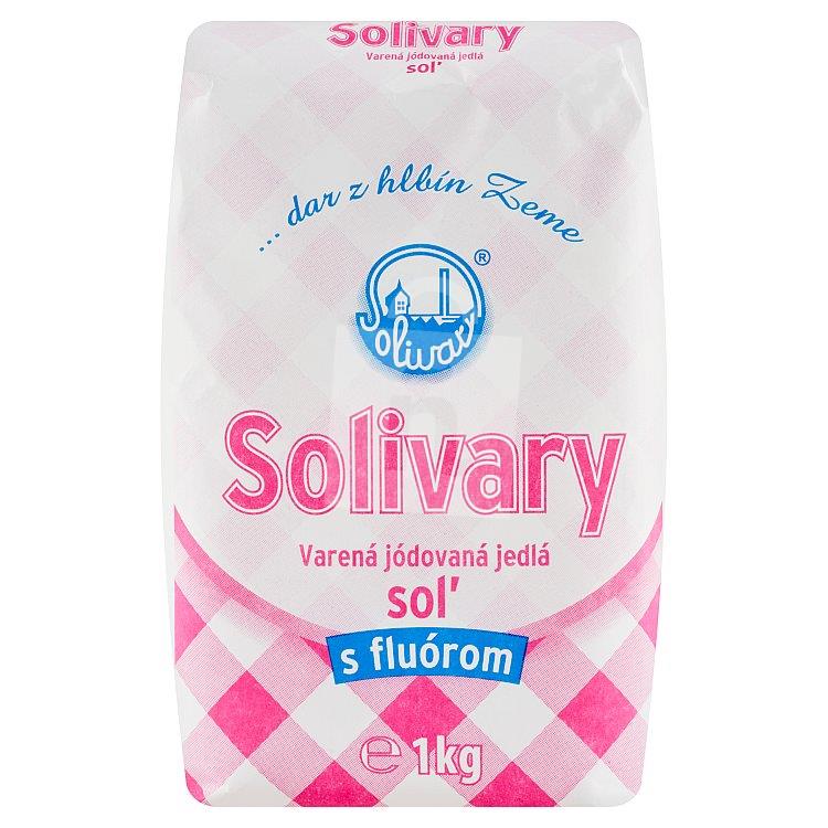 Varená jódovaná jedlá soľ s fluórom 1 kg Solivary