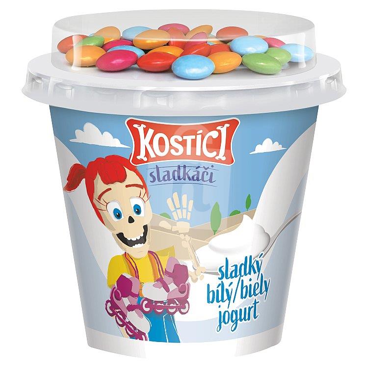 Jogurt Kostící sladkáči sladený biely jogurt s čokodražé 109g Danone