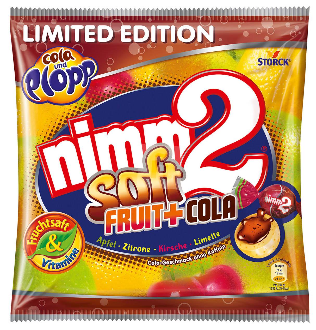 Cukríky ovocné Nimm2 soft fruit+cola jablko-citrón,-čerešňa-limetka s obsahom vitamínov 90g Storck