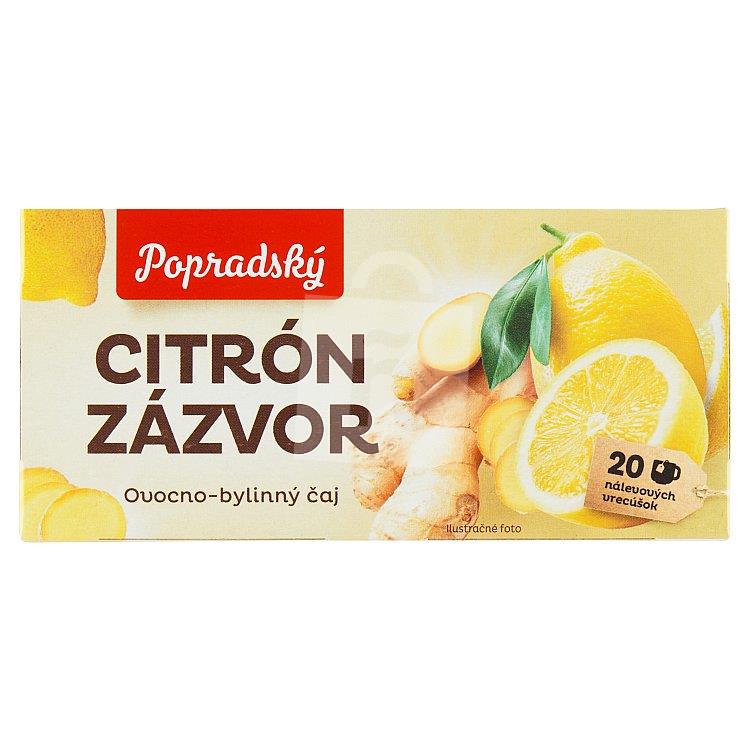 Čaj ovocno-bylinný citrón, zázvor 20x2g/40g Popradský