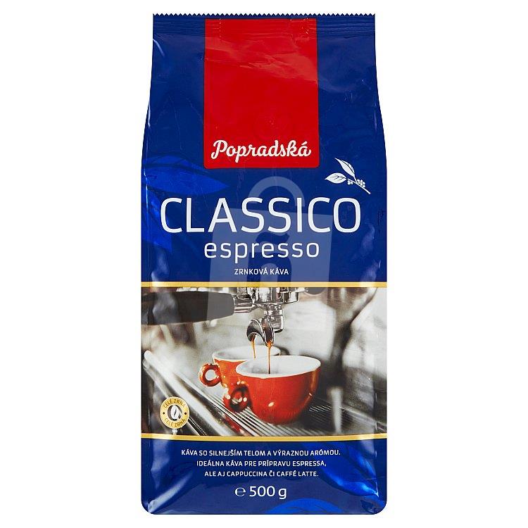 Káva pražená zrnková Classico espresso 500g Popradská