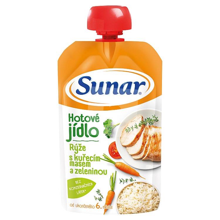 Hotové jedlo 6+ ryža s kuracím mäsom a zeleninou 120 g Sunárek