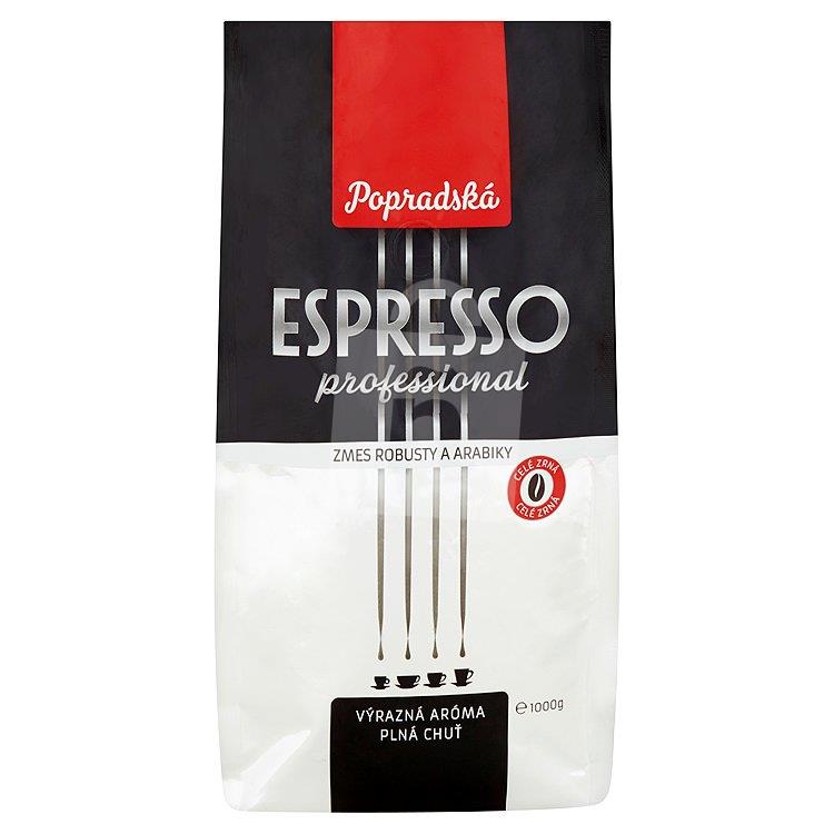 Káva pražená zrnková Espresso professional 1kg Popradská