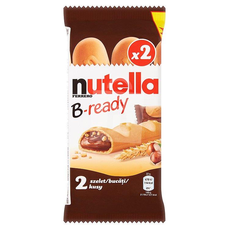 Oblátky Nutella B-ready plnená nátierkou z lieskovcov a kakaa a malými pšeničnými chrumkami 2x22g/44g Ferrero