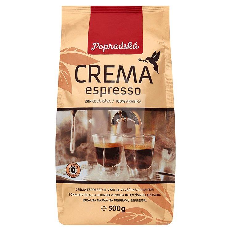 Káva pražená zrnková Crema espresso 500g Popradská