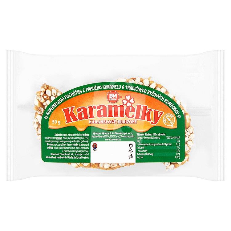 Burizony karamelové Karamelky 50g BM Kávoviny