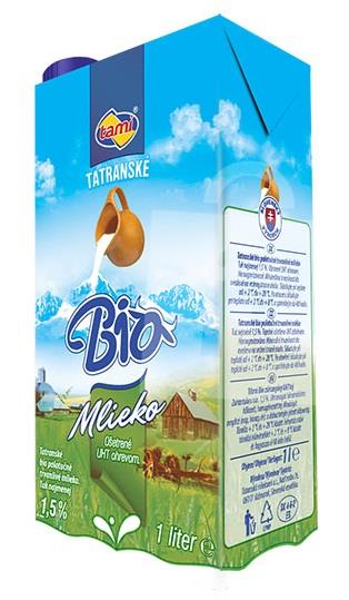 Mlieko Tatranské bio polotučné trvanlivé 1,5% 1l Tami