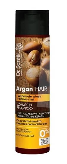Šampón na vlasy Argan s arganovým olejom a keratínom na poškodené vlasy 250ml Dr.Santé