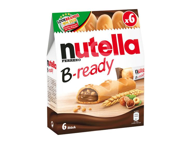 Oblátky Nutella B-ready plnená nátierkou z lieskovcov a kakaa a malými pšeničnými chrumkami 6x22g/132g Ferrero