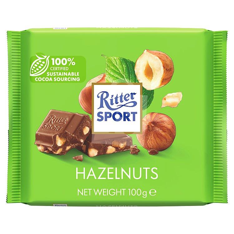 Čokoláda mliečna nuss-spliter s kúskami lieskových orechov 100g Ritter Sport