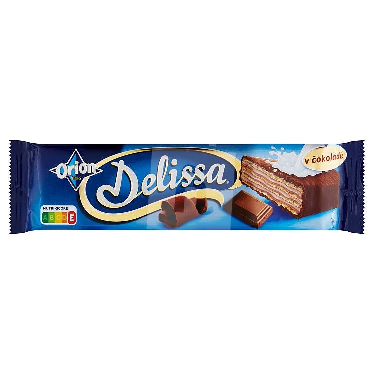 Oblátka Delissa s kakaovou náplňou máčaná v mliečnej čokoláde 33g Orion