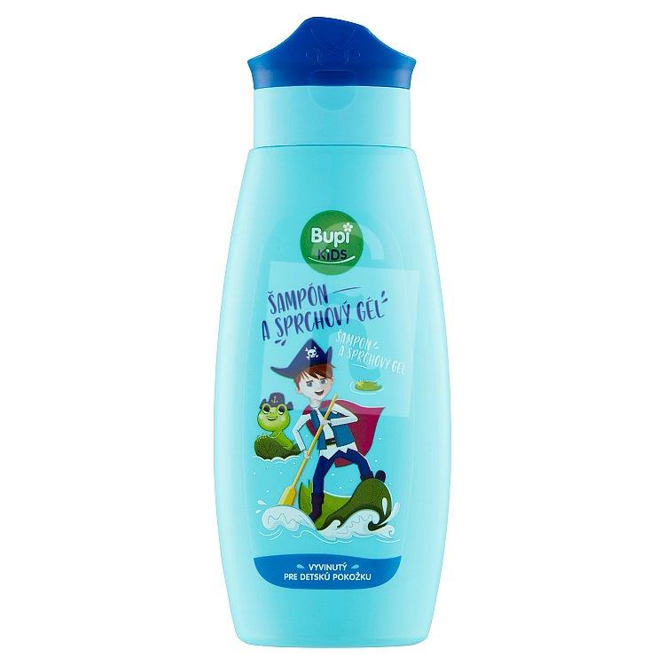 Šampón a sprchový gél modrý 250ml Bupi Kids